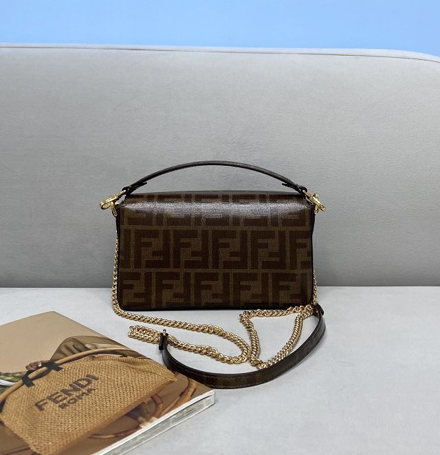 Fendi original fabric mini baguette bag 8BS017 brown