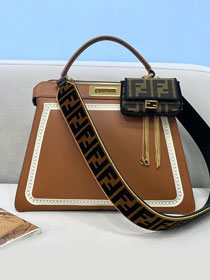 Fendi original medium peekaboo ISeeU bag 8BN321 brown