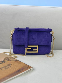 Fendi original velvet mini baguette bag 8BS017 blue