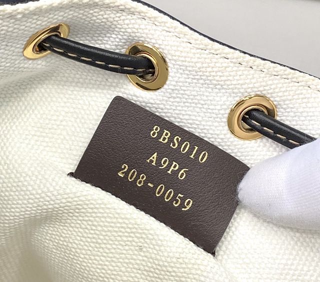 Fendi denim small mon tresor bucket bag 8BS010 white