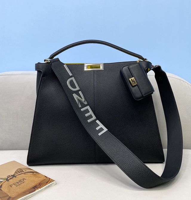 Fendi original calfskin large peekaboo Iseeu tote 7VA528 black