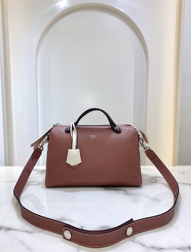 Fendi original calfskin medium by the way boston bag 8BL146 brown