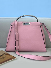 Fendi original grained calfskin medium peekaboo bag 8BN240-3 pink