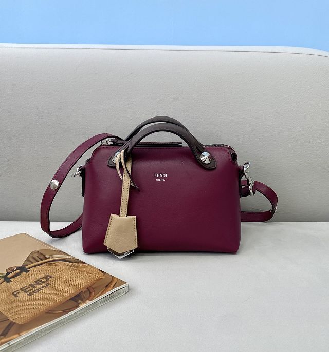 Fendi original calfskin mini by the way boston bag 8BL145 burgundy