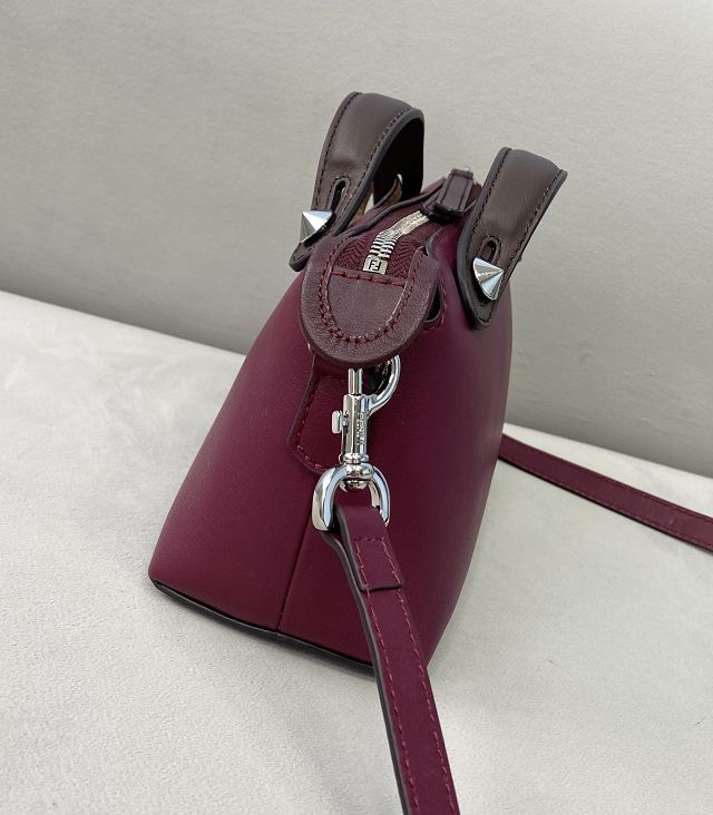 Fendi original calfskin mini by the way boston bag 8BL145 burgundy