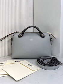 Fendi original calfskin mini by the way boston bag 8BL145 grey