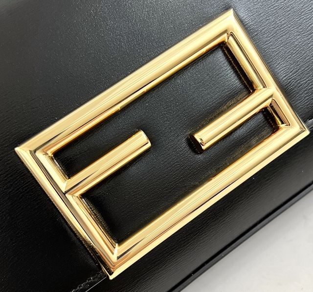 Fendi original calfskin wallet on chain 8BS032 black