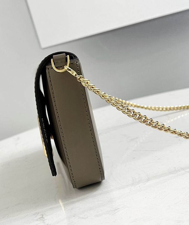 Fendi original calfskin wallet on chain 8BS032 gray