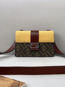 Fendi original canvas baguette pouch 7M0295 burgundy