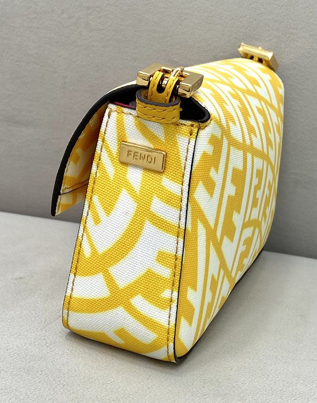 Fendi original canvas mini 1997 baguette bag 8BR712 yellow