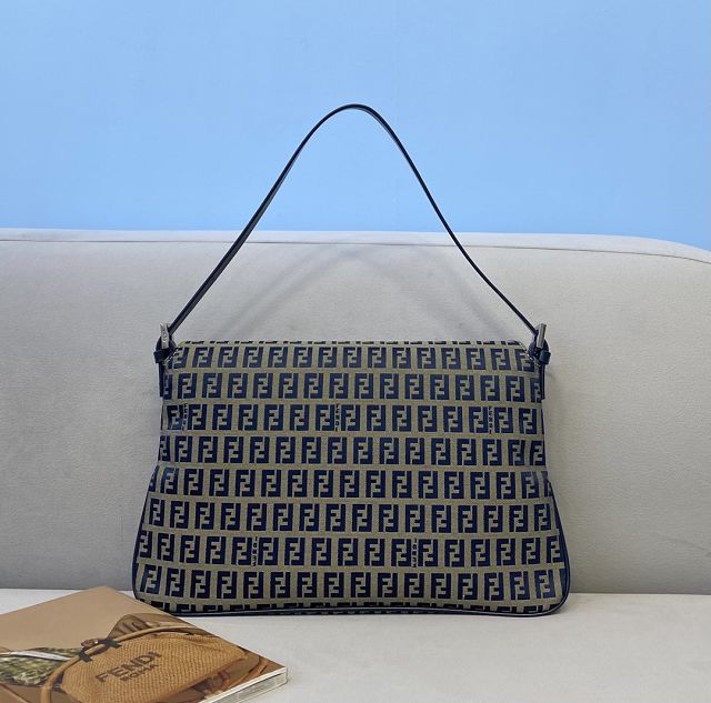 Fendi original fabric large shoulder bag 8BR156 blue