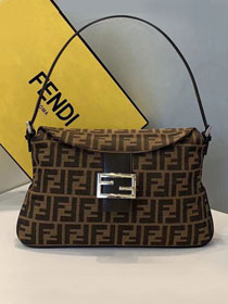 Fendi original fabric large shoulder bag 8BR156 brown