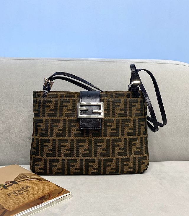 Fendi original fabric medium shoulder bag 8BR319 brown