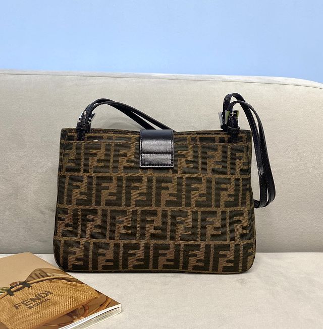 Fendi original fabric medium shoulder bag 8BR319 brown