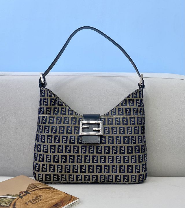 Fendi original fabric medium shoulder bag 8BR320 blue