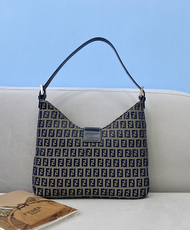 Fendi original fabric medium shoulder bag 8BR320 blue