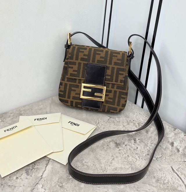 Fendi original fabric mini shoulder bag 8BR153 brown