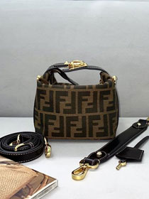 Fendi original fabric mini shoulder bag 8BR165 brown