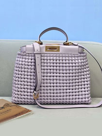 Fendi original lambskin medium peekaboo bag 8BN240 light purple