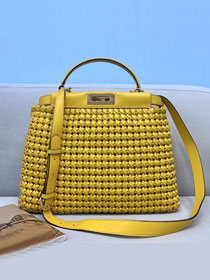 Fendi original lambskin medium peekaboo bag 8BN240 yellow