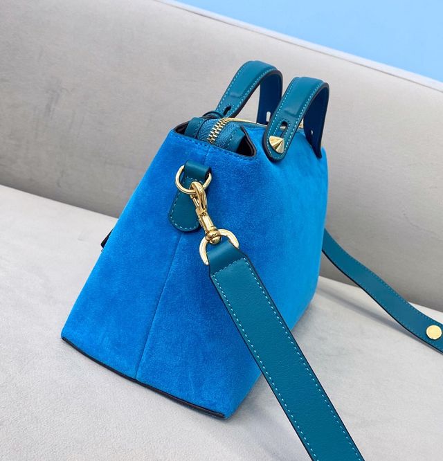 Fendi original suede medium by the way boston bag 8BL146 blue