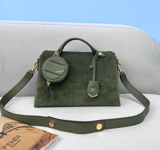 Fendi original suede medium by the way boston bag 8BL146 green