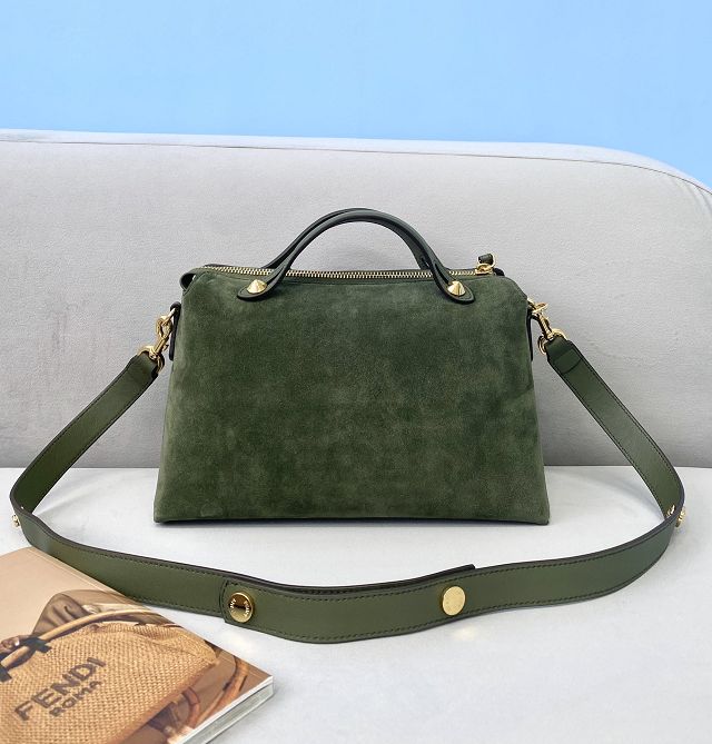 Fendi original suede medium by the way boston bag 8BL146 green