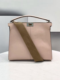 Fendi original grained calfskin medium peekaboo Iseeu tote 7VA527 light pink