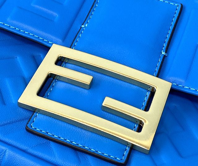 Fendi original lambskin large baguette bag 8BR795 blue