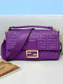 Fendi original lambskin large baguette bag 8BR795 purple