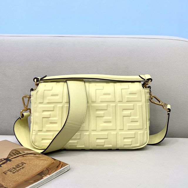 Fendi original lambskin medium baguette bag 8BR600 yellow