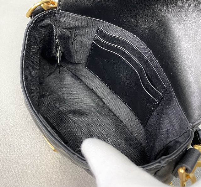 Fendi original lambskin mini baguette bag 8BS017 black