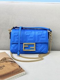 Fendi original lambskin mini baguette bag 8BS017 blue