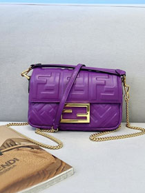 Fendi original lambskin mini baguette bag 8BS017 purple