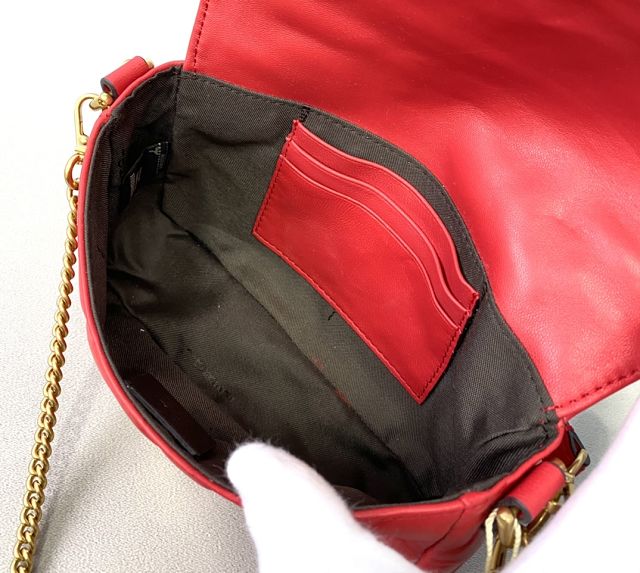 Fendi original lambskin mini baguette bag 8BS017 red