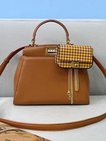 Fendi original lambskin small peekaboo bag 8BN244 brown