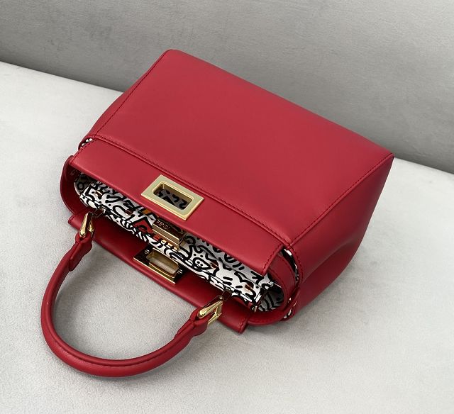 Fendi original lambskin small peekaboo bag 8BN244 red