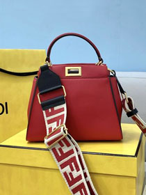 Fendi original lambskin small peekaboo bag 8BN244-2 red