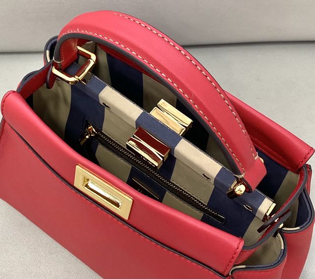 Fendi original lambskin small peekaboo bag 8BN244-2 red