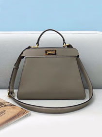 Fendi original calfskin small peekaboo ISeeU bag 8BN327 grey