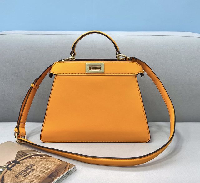 Fendi original calfskin small peekaboo ISeeU bag 8BN327 orange