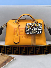 Fendi original calfskin medium by the way boston bag 8BL146 yellow