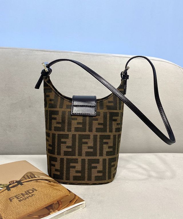 Fendi original canvas small shoulder bag 8BR322 brown