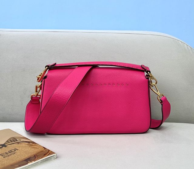 Fendi original grained calfskin medium baguette bag 8BR600 rose red