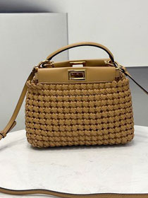 Fendi original lambskin small peekaboo bag 8BN244 apricot