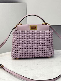 Fendi original lambskin small peekaboo bag 8BN244 light purple