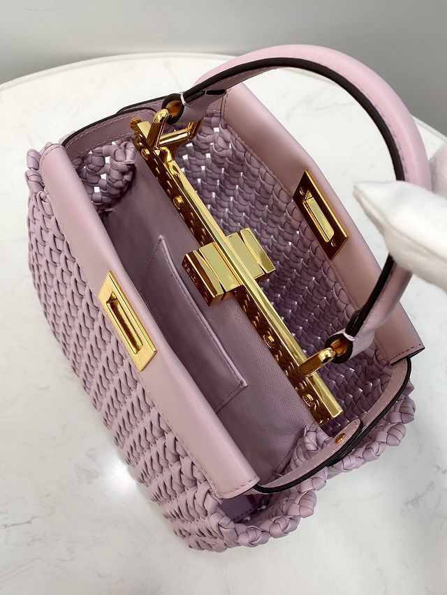 Fendi original lambskin small peekaboo bag 8BN244 light purple