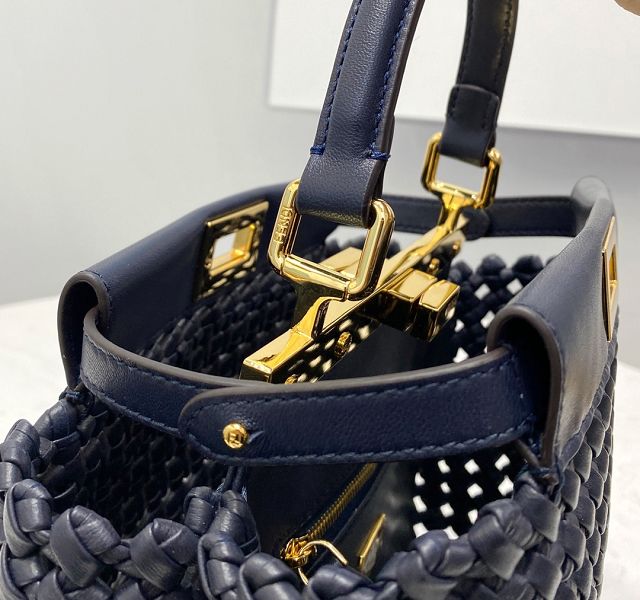 Fendi original lambskin small peekaboo bag 8BN244 navy blue