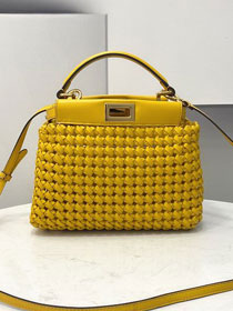 Fendi original lambskin small peekaboo bag 8BN244 yellow