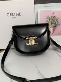 Celine original calfskin teen besace triomphe bag 110413 black